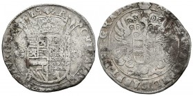 ALBERTO e ISABEL (1598-1621). 1 Escalín. (Ar. 5,07g/29mm). 1621. Brujas. (Vti. 244; Vanhoudt 623.BG). BC+.