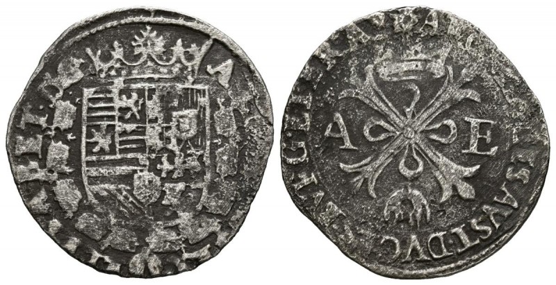 ALBERTO e ISABEL (1598-1621). 1 Real (1/8 de Patagón). (Ar. 2,37g/25mm). S/D. Am...