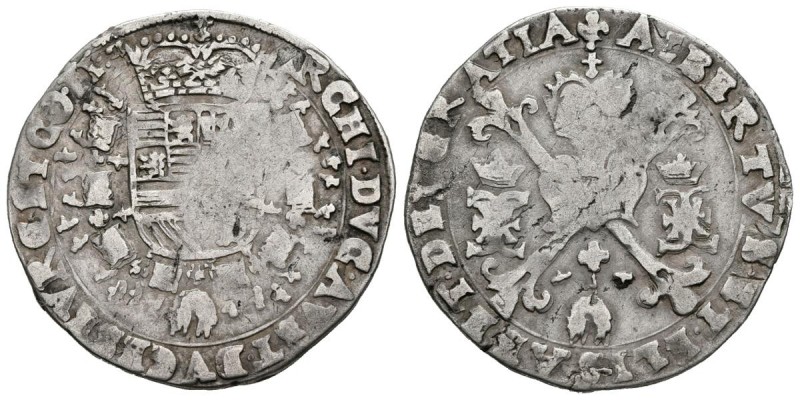 ALBERTO e ISABEL (1598-1621). 1/4 Patagón (Ar. 6,81g/30mm). Brujas. (Vti-269; Va...