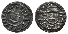 FELIPE IV (1621-1665). 2 Maravedís. (Ae. 0,53g/11mm). 1663. Cuenca CA. (Cal-2019-130 var). Variante: PHILIPVS. MBC+. Escasa.