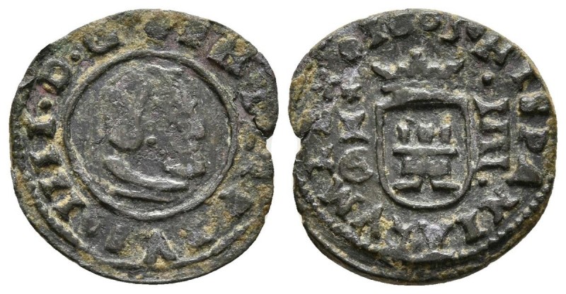 FELIPE IV. 4 Maravedís. 1663. Cuenca CA. Cal-1339; J.S. M-214. Ae. 1,03g. MBC-. ...