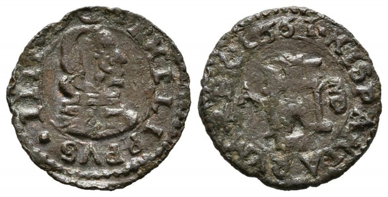 FELIPE IV (1621-1665). 4 Maravedís. (Ae. 0,97g/15mm). 1661. Madrid A. (Cal-2019-...