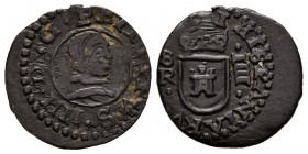 FELIPE IV (1621-1655). 4 Maravedís. (Ae. 0,96g/16mm). 1661. Sevilla R. (Cal-2019-267). MBC. Algo descentrada.