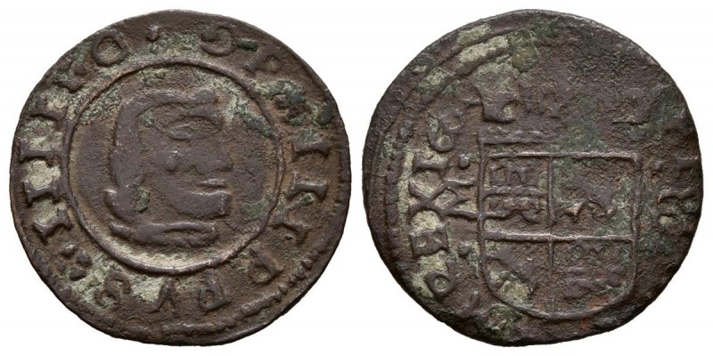 FELIPE IV (1621-1665). 8 Maravedís. (Ae. 1,39g/19mm). 166_. Madrid M. Falsa de é...