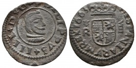 FELIPE IV (1621-1665). 8 Maravedís. (Ae. 1,94g/20mm). 1663. Coruña R. (Cal-2019-319). MBC.
