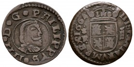 FELIPE IV (1621-1665). 8 Maravedís. (Ae. 1,98g/21mm). 1664. Coruña R. (Cal-2019-320). MBC+/MBC.