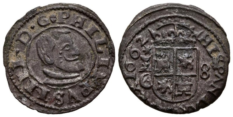 FELIPE IV (1621-1665). 8 Maravedís. (Ae. 2,15g/21mm). 1662. Cuenca CA (Cal-2019-...