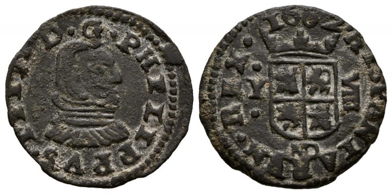FELIPE IV (1621-1665). 8 Maravedís (Ae. 1,81g/20mm). 1662. Madrid Y. (Cal-2019-3...