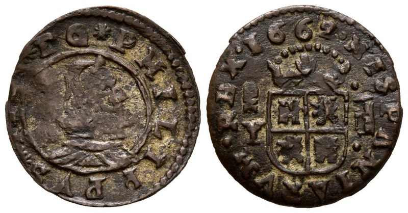 FELIPE IV (1621-1665). 8 Maravedís. (Ae. 2,10g/21mm). 1662. Madrid Y. (Cal-2019-...