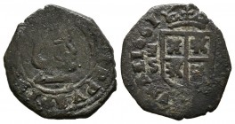 FELIPE IV (1621-1665). 8 Maravedís (Ae. 1,71g/17mm). 1661. Segovia S. (Cal-2019-393 var). Variante: Leyenda del reverso terminada sin X. MBC-. Rara.