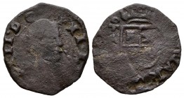 FELIPE IV (1621-1665). 8 Maravedís (Ae. 1,52g/18mm). 1661. Toledo CA. (Cal-2019-419 var). Variante: Sin orla en anverso. BC.