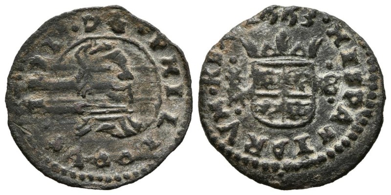 FELIPE IV (1621-1665). 8 Maravedís (Ae. 1,80g/21mm). 1663. Trujillo M. (Cal-2019...