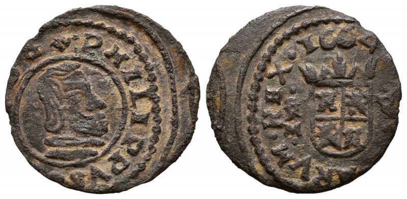 FELIPE IV (1621-1665). 8 Maravedís. (Ae. 1,51g/20mm). 1664. Trujillo M. (Cal-201...