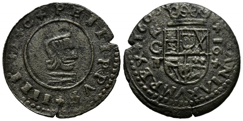 FELIPE IV (1621-1665). 16 Maravedís. (Ve. 4,32g/26mm). 1664. Córdoba T. Falsa de...