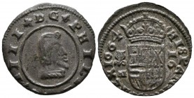 FELIPE IV (1621-1665). 16 Maravedís. (Ae. 3,70g/26mm). 1664. Granada N. Falsa de época. (J. S. pág 413). MBC.