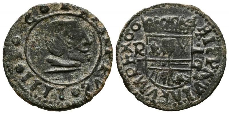 FELIPE IV (1621-1665). 16 Maravedís. (Ae. 3,13g/24mm). _66_. ¿Sevilla R? Falsa d...