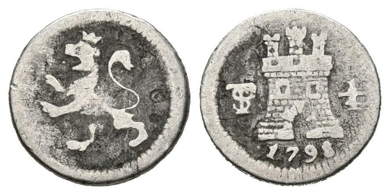 CARLOS IV (1788-1808). 1/4 Real. (Ar. 0,65g/10mm). 1798. Potosí. (Cal-2019-145)....