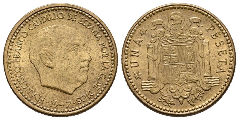 ESTADO ESPAÑOL (1936-1975). 1 Peseta. (AlCu. 3,33g/21mm). 1947 *52. Madrid. (Cal...