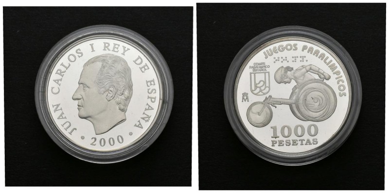 JUAN CARLOS I. 1000 Pesetas. (Ar. 13,50g/33mm). 2000. "JUEGOS PARALIMPICOS 2000 ...