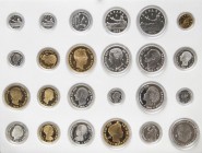 CONTEMPORANEO. Magnífico estuche compuesto por 24 monedas acuñadas en plata de ley y 7 de ellas recubiertas de oro de 24 quilates. La Historia de la P...