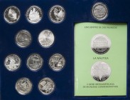 CONTEMPORANEO. Precioso estuche compuesto por 10 monedas y una medalla en plata de 925 milésimas (Ar. 27,00g/40mm). Serie emitida de manera conjunta p...