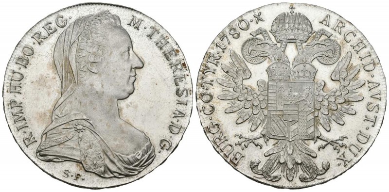 AUSTRIA. 1 Thaler. (Ar. 28,06g/40mm). 1780. Hamburgo X. Reacuñación oficial. EBC...