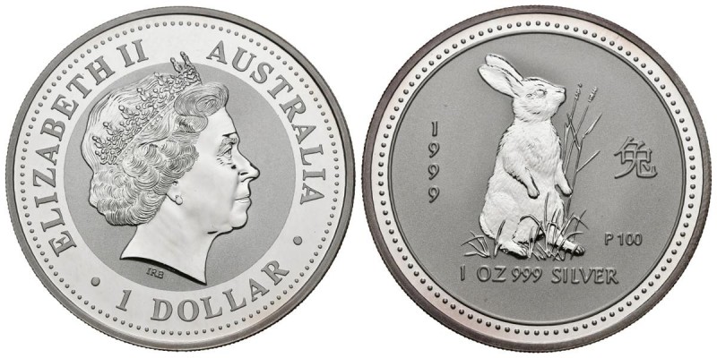 CANADA. 1 Onza. (Ar. 31,36g/40mm). 1999. Conejo. PROOF.