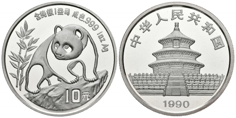 CHINA. 1 Onza. (Ar. 31,36g/40mm). 1990. PROOF.