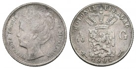 CURAÇAO. 1/10 Gulden. (Ar. 1,35g/15mm). 1901. (Km#36). MBC. Escasa.