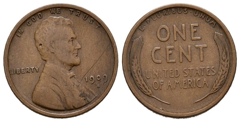 ESTADOS UNIDOS. 1 Cent. (Ae. 3,13g/19mm). 1909. San Francisco S. (Km#132). BC+. ...