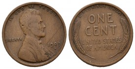 ESTADOS UNIDOS. 1 Cent. (Ae. 3,13g/19mm). 1909. San Francisco S. (Km#132). BC+. Raya en anverso. Escasa.