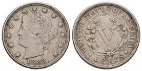 ESTADOS UNIDOS. 5 Cents. (CuNi. 4,83g/21mm). 1883. (Km#112). MBC-.