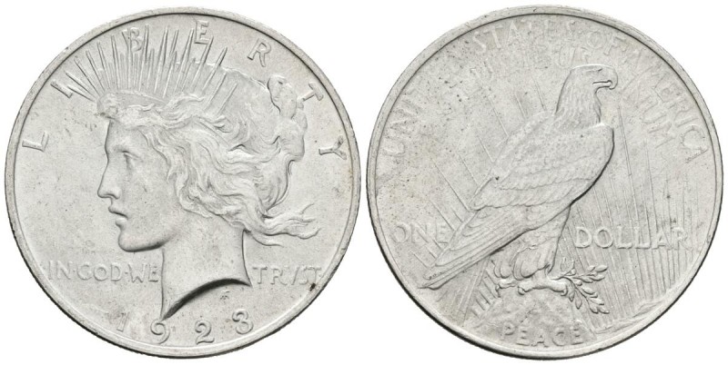 ESTADOS UNIDOS. 1 Dollar. 1923. Km#150. Ar. 26,66g. Leves marquitas. EBC.