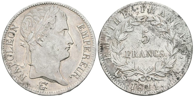 FRANCIA. Napoleón. 5 Francs. 1811. París A. G.584, F.307. Ar. 24,99g. Golpecito ...