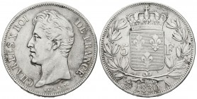 FRANCIA. 5 Francs. (Ar. 24,93g/37mm). 1830. París A. (Km#728.1). MBC.