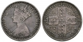 INGLATERRA. 1 Florín. (Ar. 11,01g/30mm). 1864. (Km#746.3). MBC-. Bonita pátina.