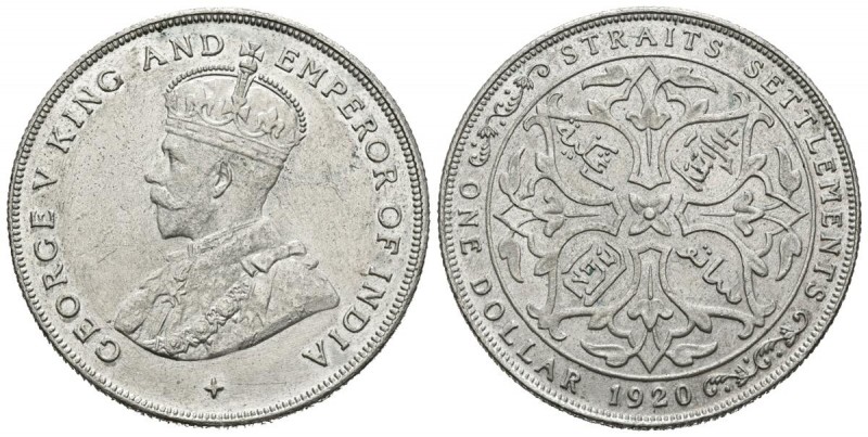 GRAN BRETAÑA. Colonias del Estrecho. 1 Dollar. (Ar. 16,94g/34mm). 1920. (Km#33)....