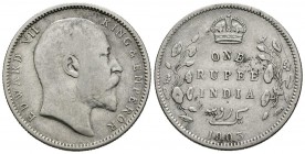 INDIA BRITANICA. 1 Rupee. (Ar. 11,50g/31mm). 1903. (Km#508). MBC-/MBC.
