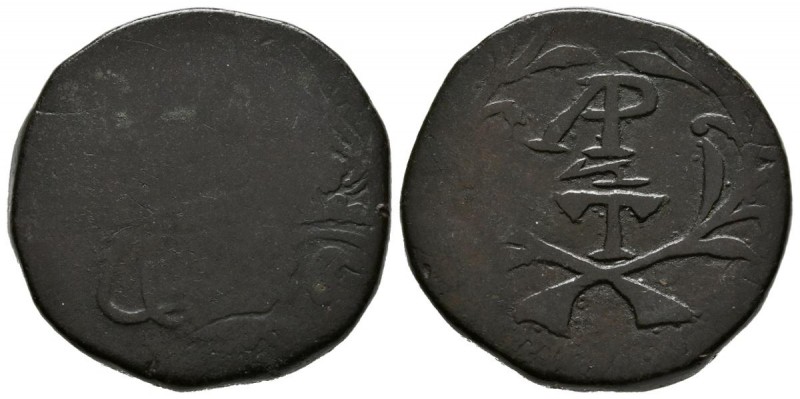 INDIA PORTUGUESA, Miguel I (1828-1834). 1/2 Tanga (30 Reis). (Ae. 19,78g/29mm). ...