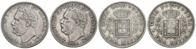INDIA PORTUGUESA. Conjunto de 2 Rupias de los años 1881 y 1882. Diferentes estados de conservación. A EXAMINAR.