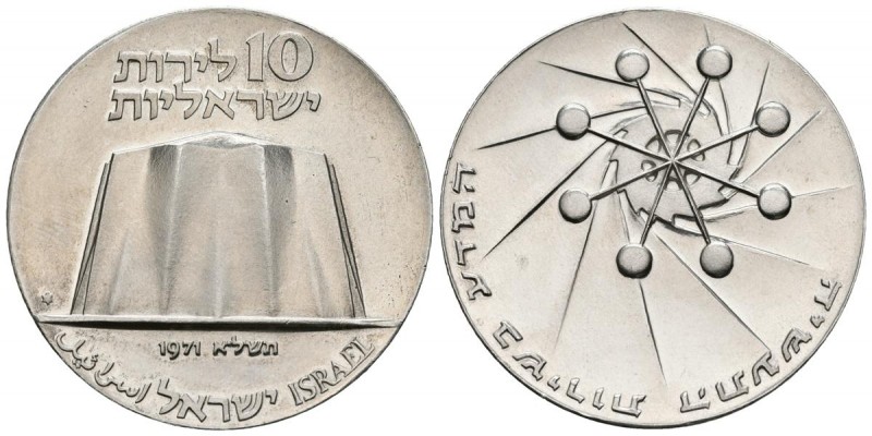 ISRAEL. 10 Lirot. (Ar. 26,06g/37mm). 1971. (Km#58).SC.