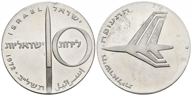 ISRAEL. 10 Lirot. (Ar. 26,02g/37mm). 1972. (Km#62). SC.