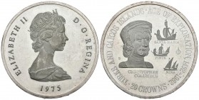 ISLAS TURCAS Y CAICOS. 20 Crowns. (Ar. 39,27g/45mm). 1975. (Km#8). EBC+.