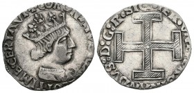 ITALIA, Fernando I de Nápoles (1458-1494). Coronado. (Ar. 3,24g/23mm). Nápoles (sin marca de ceca). (Cni-431). MBC+.