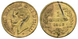 ITALIA. 1 Centésimo. (Ae. 0,96g/15mm). 1862. Nápoles N. (Km#1.2). SC-.