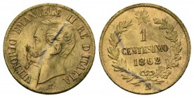 ITALIA. 1 Centésimo. (Ae. 0,96g/15mm). 1862. Nápoles N. (Km#1.2). SC-.