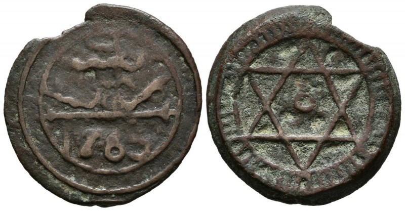 MARRUECOS. 4 Falus. (Ae. 10,73g/30mm). 1765. (C#166.2). MBC.