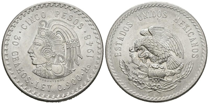 MEXICO. 5 Pesos. (Ar. 30,05g/40mm). 1948. (Km#465). SC.