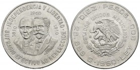 MEXICO. 10 Pesos. (Ar. 28,83g/40mm). 1960. (Km#476). SC.