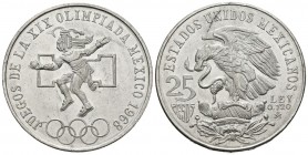 MEXICO. 25 Pesos. (Ar. 22,66g/38mm). 1968. (Km#479). SC.